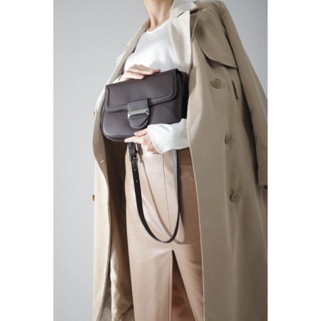 Bag-mixer on the valve, external pocket, long belt, dark brown color-3