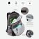 Youth backpack 43 x 29 x 15 cm, Grizzly, ergonomic back, laptop compartment, black/gray