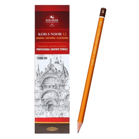 Chernographic pencil 2.0 mm, Koh-I-Noor 1500 3H, professional, l = 175 mm
