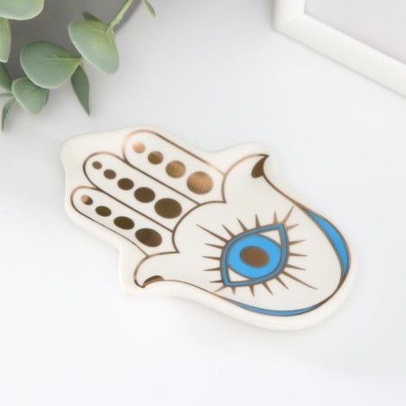 Souvenir ceramic stand for the ring "Hand of Fatima" 8x11.8x1.6 cm-2