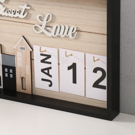 Souvenir wood wall calendar "houses" 30x20 cm-1