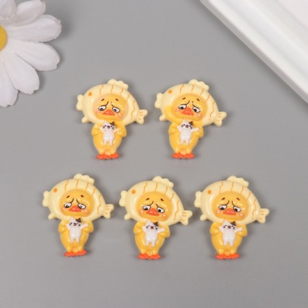 Decor for creativity Plastic "Dipeted in a hat-flake" set 5 sh 3.3x2.8x1 cm-2