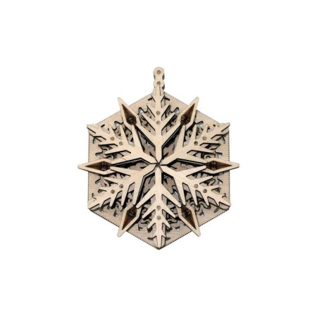 3D puzzle made of wood "Woods Snowflake"-6