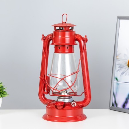 Kerosene lamp decorative red 14x18x30 cm risalux-4