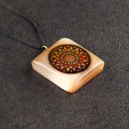 Pendant "Mandala" No. 9, Selenite-2