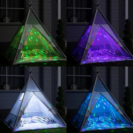 Garden lamp on the solar battery "Discoshar", 13 × 6 × 13 cm, 6 LED, remote control, glow RGBW-2