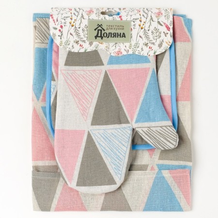 Set of shade "Mosaic", apron/grab/mittens, mobble-6