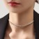 Necklace "ice", 1 row, white color in silver, 35 cm