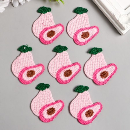 Decor for creativity Textile Embroidery "Pear with half" 5.8x5 cm-1