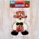 Soft suspension "Snowman in a suit with a geometric pattern" 8x13 cm, red