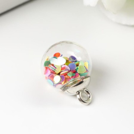 Suspension decorative for creativity glass "ball - circles" d = 1.6 cm set 10 pcs-1