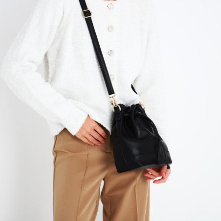 Cross-Body bag on puff, black color-7