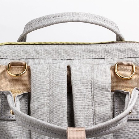 Women's backpack with thermal carman, thermal drum - portfolio, gray/green color-10
