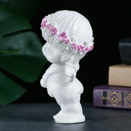 Figure "Angel in Wreath" Pearl, 14x9x6cm-1