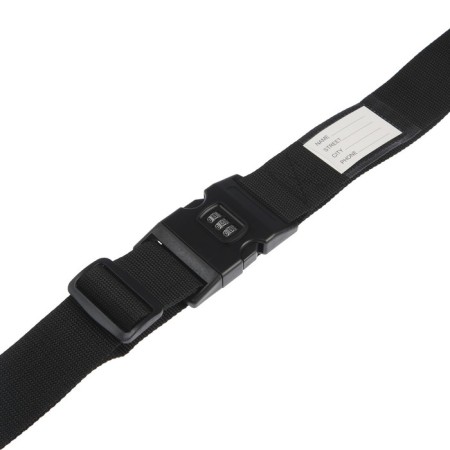 A belt for a suitcase or bags with a code lock, black color-2