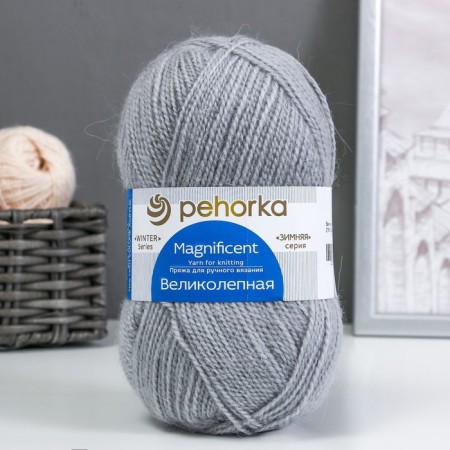 Yarn "magnificent" 30% Angora, 70% Acrylic volume 300m/100g (276-pearl)