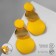 Earrings Metal "Azelia" circles, trio, yellow color in gold