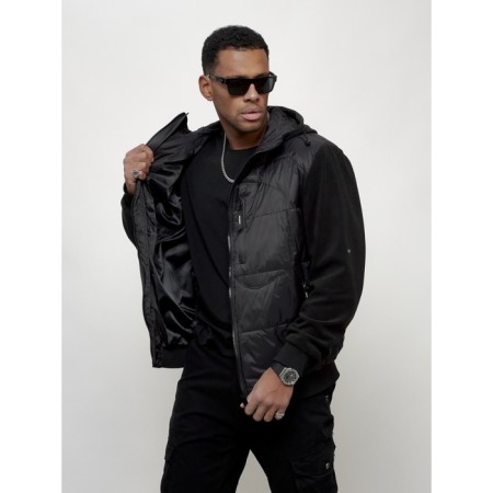 Sports male jacket, size 56, black color-1