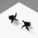 Earrings Metal "Japan" shurikens cloves, black color
