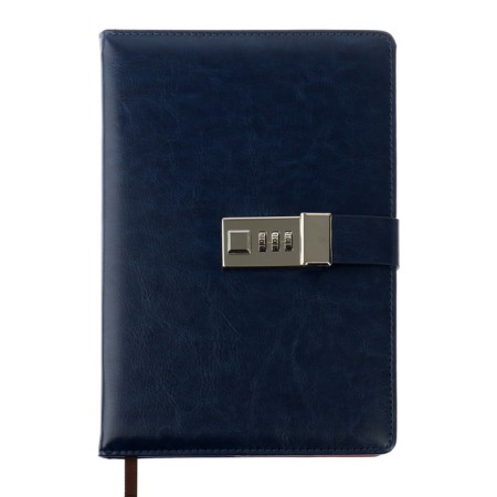Diary of a low -up A5, 100 sheets in a cage, with a strap, leatherette cover (with a code lock) mix-4