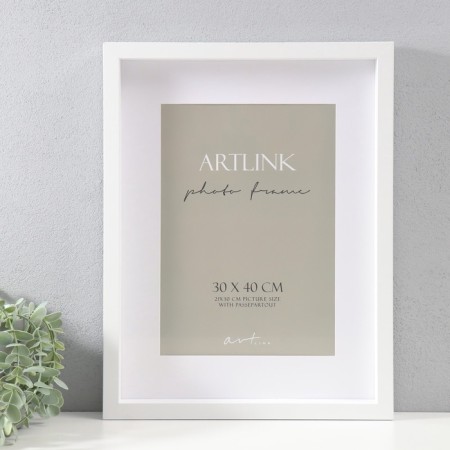 Photo frame MDF "Valerie" 30x40 cm with a paspartt 21x30 cm, white (plastic screen)-1