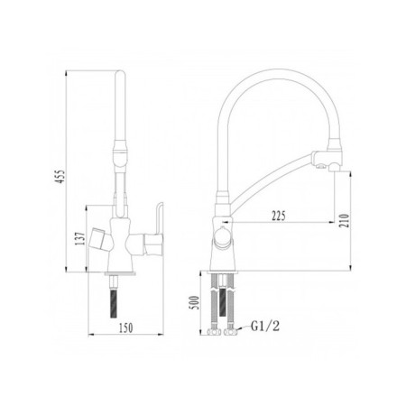 LEMARK COMFORT LM3074C-RANANGE kitchen mixer, single-leaf, with output for drinking water 90765-1