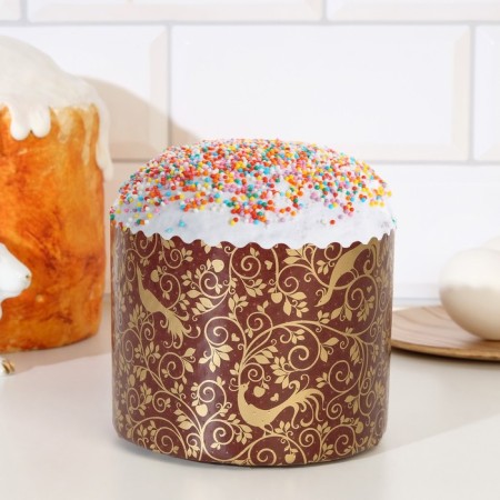 Paper form for cake, Maffin and Kulich "Paradise Garden" 110x85mm (packing 1900 pcs)