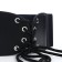 Women's belt, width 10 cm, black color