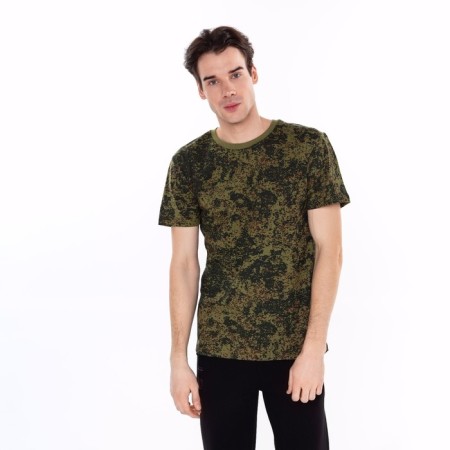 T -shirt male camouflage pixel, green color, size 46