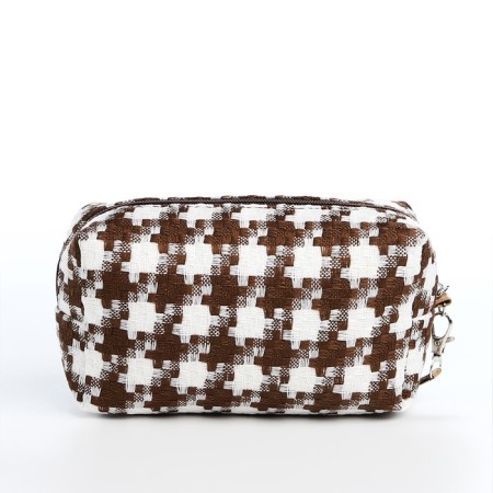 Lightning cosmetic bag, white/brown color-1