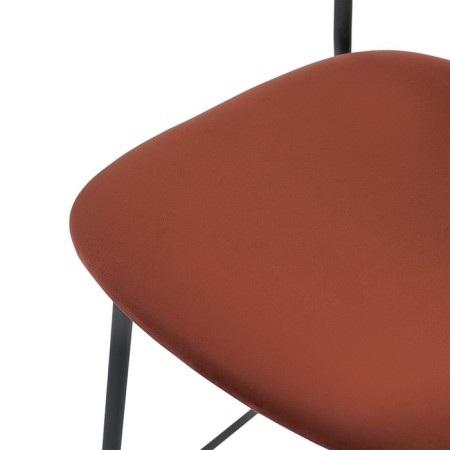 Semi -bank chair Eirill, 555 × 475 × 900 mm, velor, brick color-6