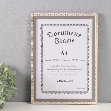 Photo frame Plastic A4 Format "Golden Capes. Double" gray 24.5x33 cm