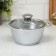 Pan, 1 l, d = 18 cm, h = 9 cm, glass cover, gray color