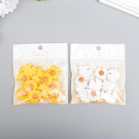 Decor for creativity Plastic "Chamomile" set 12 pcs mix 2.5x2.5 cm-4