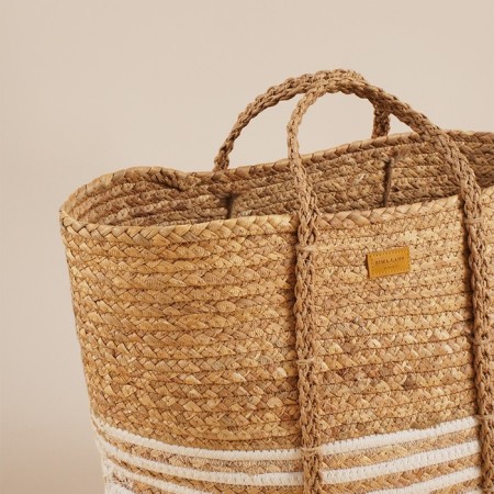 Belly basket wicker Sl Home Orden, cotton, hyacinth, 42 × 24 × 35 cm-3