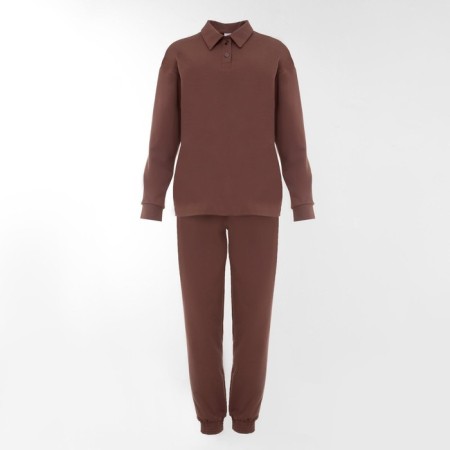 Women's costume (jumper, trousers) minku: casual collection chocolate color, size 48-6