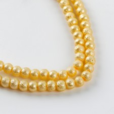Glass beads, set 140 pcs., Size 1 pc. - 6 mm, yellow color