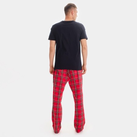 Pajama New Year's male kaftan "skull", black color, size 52-2