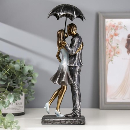 Souvenir Polystone Romance "Kiss in the rain" 29.5x11x8 cm-3