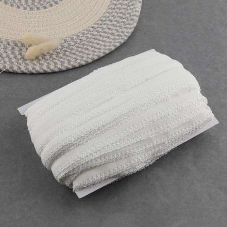 Gum openwork linen, 14 mm, 100 ± 1 m, white color-1