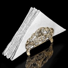 Napkin, 12 x 4.5 x 7.5 cm, with crystals