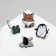 Set of badges (4 pcs.) "Dangerous animals", colored in ferrous metal