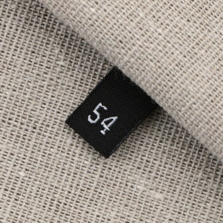 Textile strip “54”, 4.6 x 1.1 cm, black color