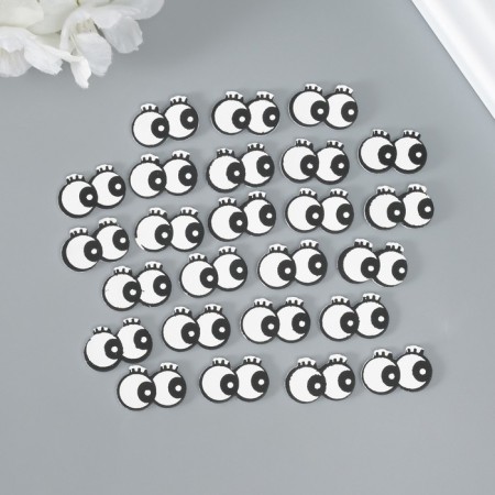 Decor for the creativity of the leatherette "Eyes with rods" set of 25 pcs 2x1.3 cm-2