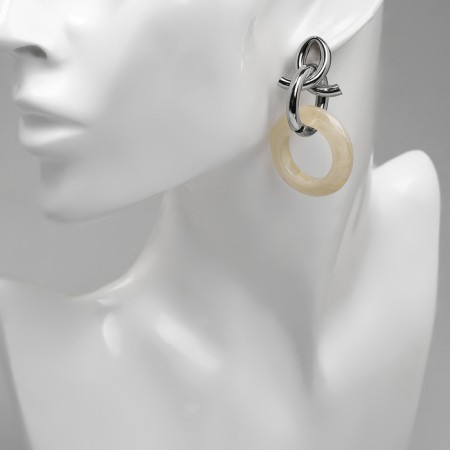 Earrings Assorted "Circle" Knot, Color Silver-1