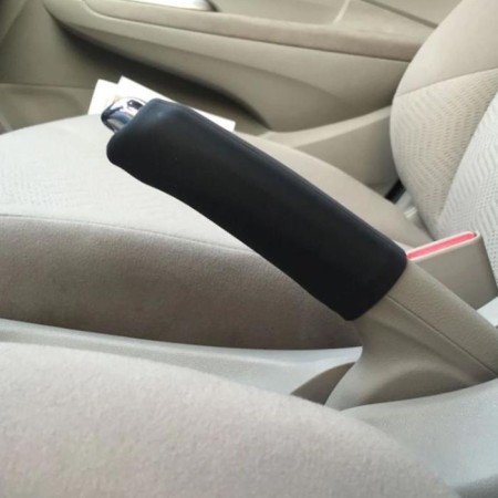 Layer on the handle of a hand brake, black