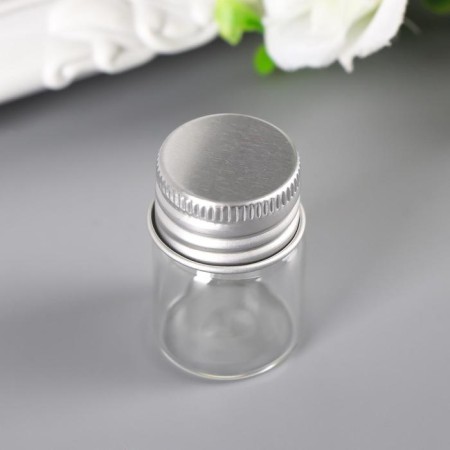 Decor for creativity Glass "Jars with a lid" silver, 5.5 ml, 3x2.2x2.2 cm-1