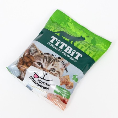Titbit Cotton Cricking Pillows, cheese/rabbit paste, 30 g