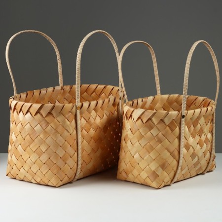 Set of wicker baskets, 40x26xh24/45 cm, 33x21xh23/41 cm, 2 pcs, sequoia