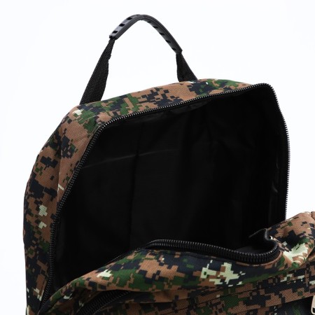Tourist backpack on a zipper, with an increase, 40 l, 6 outer pockets, green/brown color-6